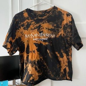 YSL Cropped Graphic Tee